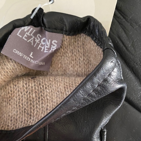 Vintage Wilsons Black Leather Cashmere-Lined Gloves - Picture 4 of 4